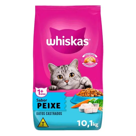 Ração Whiskas Gatos Castrados Peixe 10,1 Kg