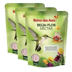Kit 3un Nectar Para Beija Flor Refil 400g Reino das aves