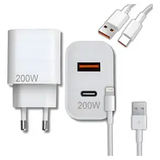 Carregador 200W Turbo para Xiaomi Power Delivery Super Rápido Tipo C 002
