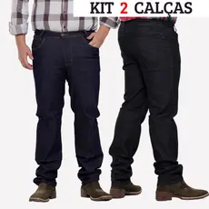 Conjunto 2 Calças Jeans Masculinas Reta com Elastano Versátil