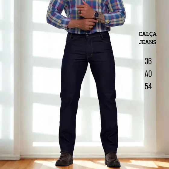 Calça Jeans Masculina Tradicional Com Elastano Bolsos Funcionais Alta Qualidade