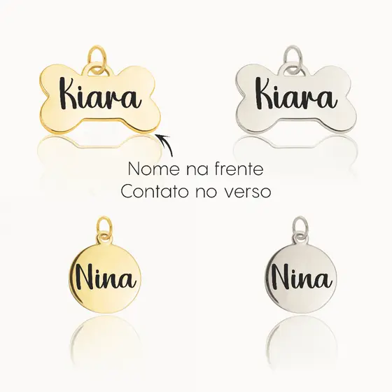 Pingente De Identificação PET cachorro Gato Personalizado Com Nome E Telefone