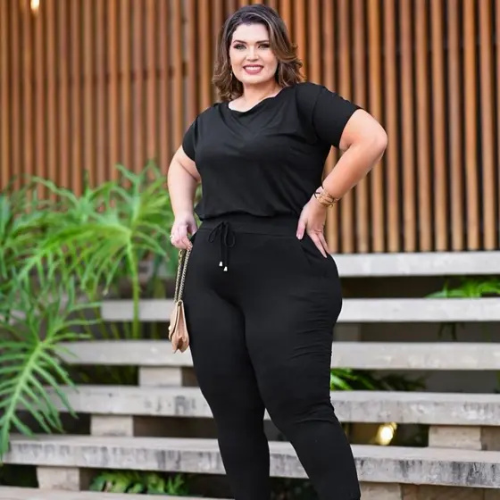 Conjunto Feminino Plus Size Calça Jogger  e Colete