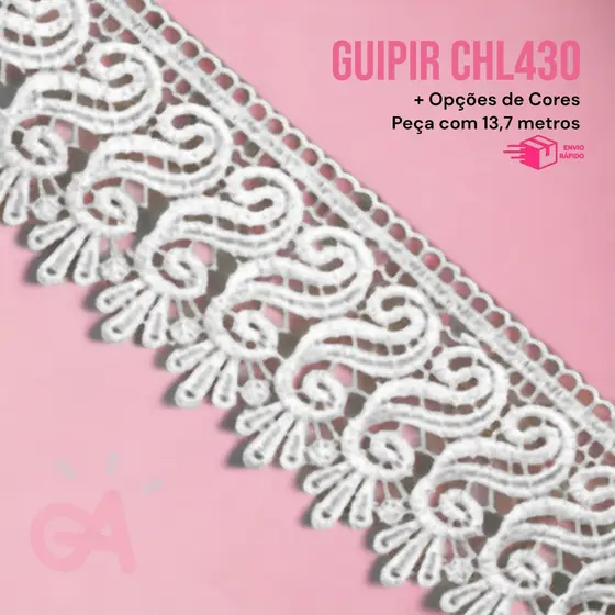 Renda Guipir CHL- 430 - 8,5 cm - Peça com 13,7 metros