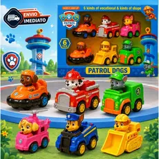 Kit 6 Carrinhos Patrulha Canina Brinquedo Fricção