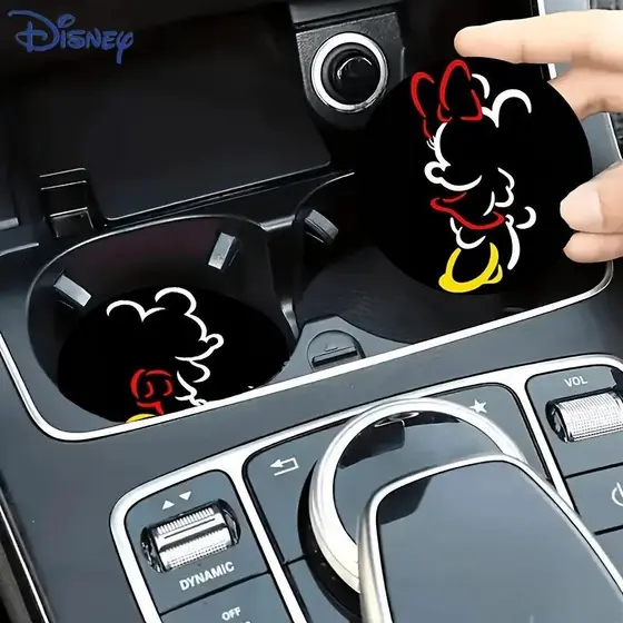 2 Pçs Disney Mickey Minnie Mouse Acrílico Suporte De Copo Do Carro Porta-Copos Acessórios Interiores Presentes Coasters