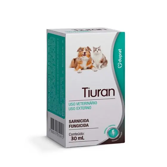 Tiuran 30mL - Sarnicida e Fungicida P/ Cães e Gatos