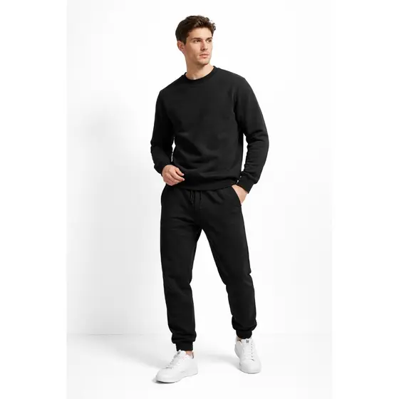 Conjunto Moletom Careca Unissex Básico sem Capuz + Calça Jogger Slim
