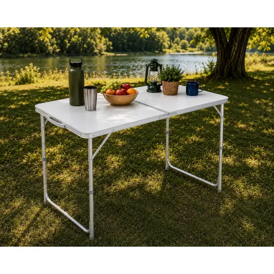 Mesa Portátil Pés Dobráveis Vira Maleta Camping Praia