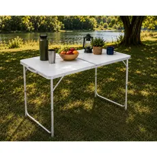 Mesa Portátil Pés Dobráveis Vira Maleta Camping Praia