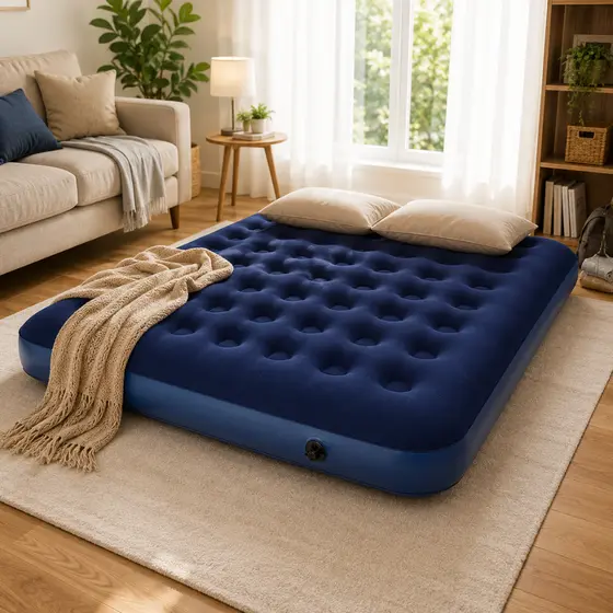 Colchão Inflável Casal 191x137x22cm Aveludado PVC Camping Viagem