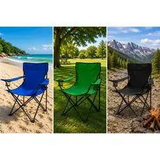 Cadeira Dobrável Com Porta Copos e Bolsa para Camping/Pesca/Praia/Piquenique