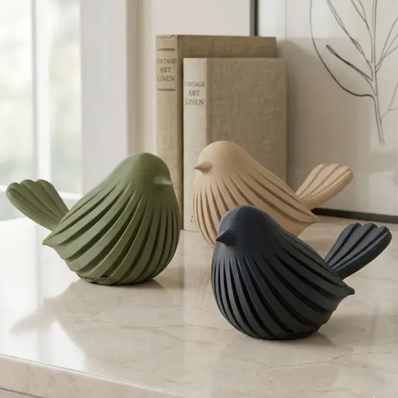 Passarinhos Decorativos Par ou Unidade - Enfeite Minimalista Escandinavo Para Sala Rack E Prateleira Casa