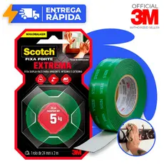 Fita Dupla Face 3M Original Extrema Fixa Forte 24mm X 2m Para Parede Fixa Quadro Espelho 5kg Scoth