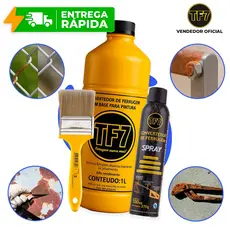 Convertedor de Ferrugem TF7 100ml 200ml 500ml 1L com ou sem Pincel Fundo Primer Portão Grade Ferro