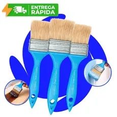 Trincha 2" 50mm Compel Pincel Pintura Cerdas Brancas Sintética Construção Verniz Acrílica Esmalte