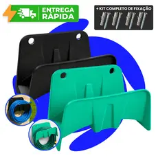 Suporte Mangueira Reforçado Até 50M Verde ou Preto PVC + Kit Parafuso e Bucha Jardim Overtime