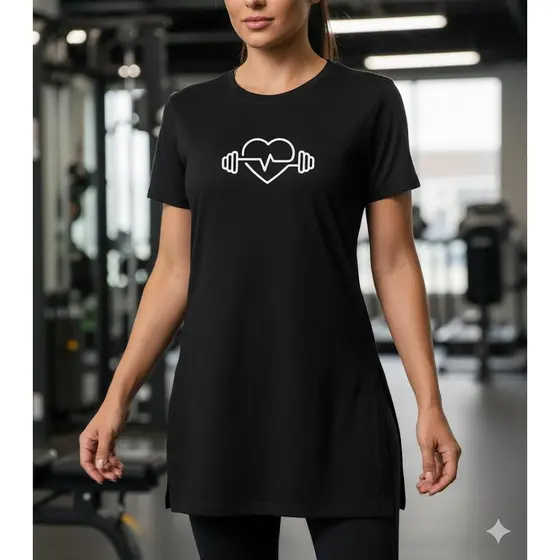 Blusa Feminina Long Line Tapa Bumbum Treino Academia Fitness