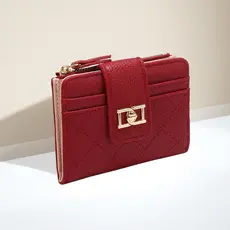Carteira Feminina Pequena Porta-Cartões De Visita Com Clipe Curto Bolsa LQ207