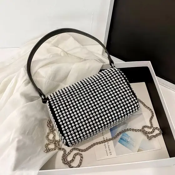 bolsa de mão Bolsa de ombro Pequena/Nova De Diamantes Incrustados JH1001