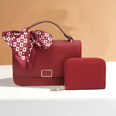 Kit 2 Bolsa Feminina Com carteira Com Laço Em Couro Bolsas Transversal De Ombro Novo Estilo Alta Qualidade LZ392