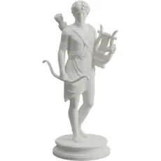 Estátua Deus Apolo Mitologia Grega Escultura Decorativa Luxo Impressão 3D Lira e Arco