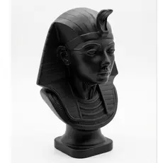 Busto Faraó Egípcio Cleópatra Escultura Decorativa Preta Fosca Premium 3D