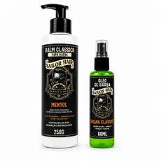 Kit Balm para barba 250 gr oleo Shave para barba 60 ml Amacia e modela Big Barber AntFrizz Profissional