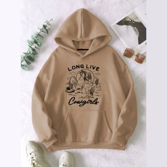 MOLETOM MOLETOM MOLETOM Moletom Canguru Unissex "Long live cowgirls"