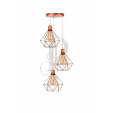 Luminária Pendente Diamante Triplo Para Decoração Da Casa, Escritório e Quarto