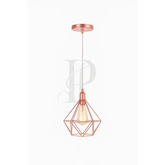 Pendente Aramado Diamante Luminária Lustre Teto Retrô Industrial