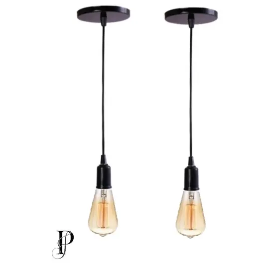 Kit 2 Pendente Fio Cabo Decorativo Retrô soquete E27 1M 110/220w