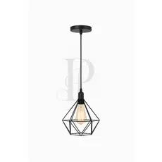 Pendente Aramado Diamante Luminária Lustre Teto Retrô Industrial Cabo 1m Moderno