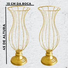 KIT 2 Vasos Armação Jarros Aramado Para Pedrarias Ou Pérolas Decoração Luxo Festas Casamentos