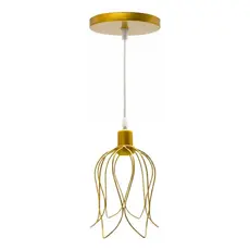 Pendente Tulipa Luminária Teto Aramado Cabo Cristal 1 Metro