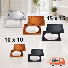 Ralo Click + Grelha 10x10/15x15 Para Banheiro  Rose Gold/Cobre, Preto e Inox Anti Insetos e Odor X-Matte