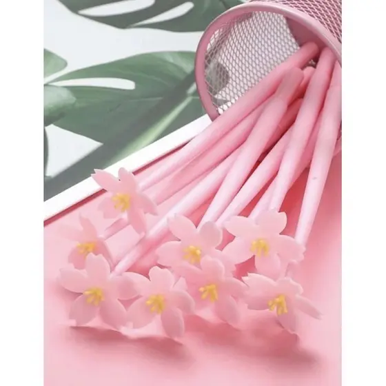 Caneta de Flor Rosa Kawaii/ Caneta Florzinha Kawaii
