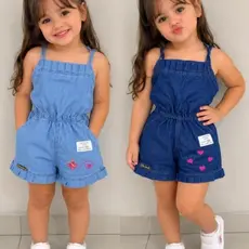 jardineira jeans infantil menina tamanho 1 2 3 anos vestido menina macaquinho infantil menina colorida bebê 1 2 3criança