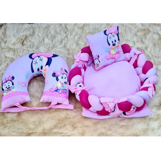 Kit Ninho + Almofada de Amamentar Minnie Rosa