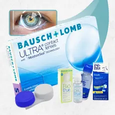 Lente De Contato Bausch + Lomb Ultra Hidrogel Mensal Miopia & Hipermetropia Com Estojo + Renu
