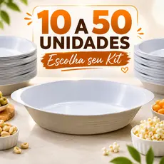 Kit 10 a 50 Petisqueiras - Barquinhas Brancas, 600ml, Petiscos, Snacks, Churrasco, Gourmet, Brindes🍿