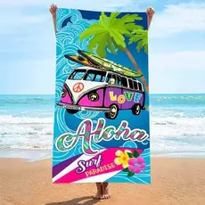 Toalha de Praia Gigante com Estampa 140cm x 70cm 100% Poliéster Toalhas de Banho