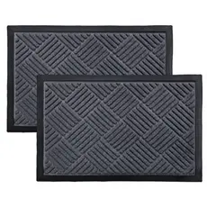 Kit com 02 Tapete Capacho 60x40cm Bem Vindo Emborrachado para Porta