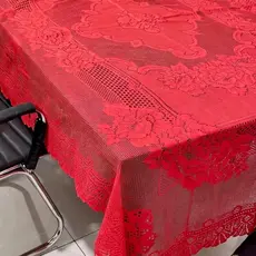 Toalha de Mesa Luxo em Renda Estampada para 4 ou 6 Cadeiras Elegante Decorativa