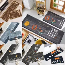 Kit Tapete Jogo Passadeira Belga Antiderrapante 02 Pçs Para Cozinha