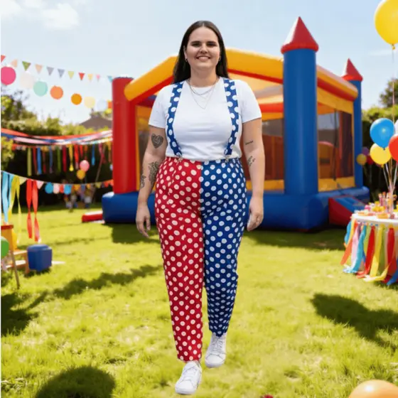 Roupa De Palhaço Adulto Com Suspensório Fantasia Palhaço Palhaça Infantil Adulto Envio Imediato