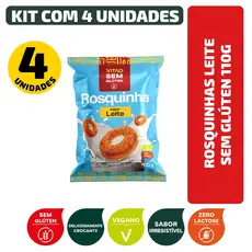 Kit Rosquinhas Leite Sem Glúten 110G - 4 Unidades