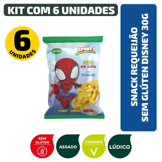Kit Snack Requeijão Sem Glúten Disney 30G - 6 Unidades