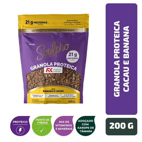 Granola Proteica Cacau e Banana RC Soulpro 200 g