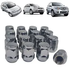 16 Porcas Maciças Cromadas Roda Ford Ecosport / Fiesta / Ka até 2011